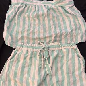 Stoney Clover Lane Mint and White Striped Set